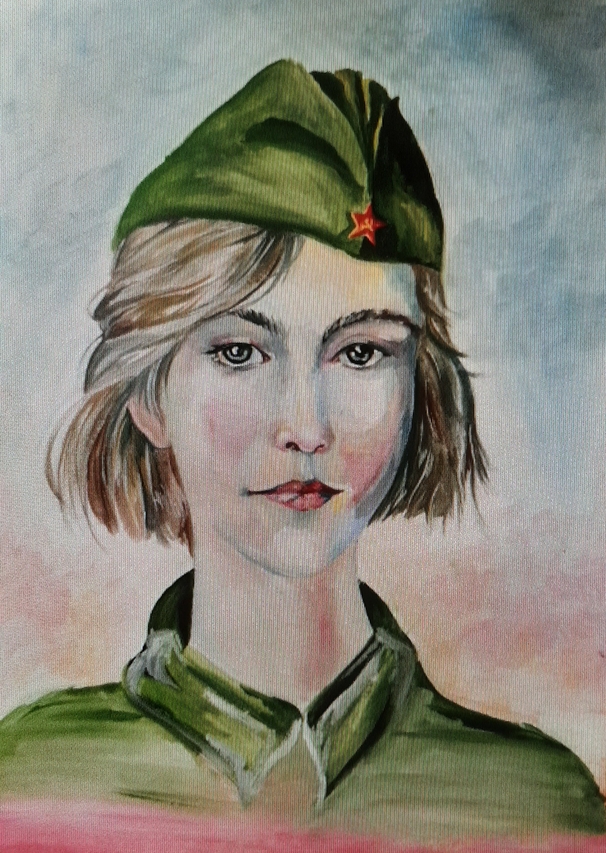Рисунок портрета защитника отечества
